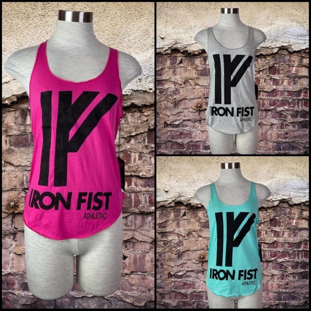 Set of 3 Iron Fist Gym Active Athletic Let's Play Reactive Tank Top M
